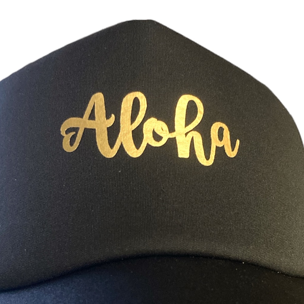 Aloha Gold Black Trucker Surf Hat - Picture 4 of 4